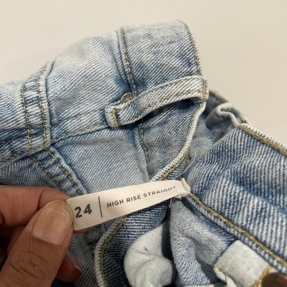 PacSun Los Angeles Denim Ripped Jeans High Rise Straight Size 24 - Picture 8 of 8